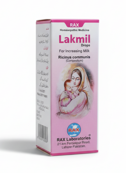 Lakmil Drops for increasing breast milk on a plain white background