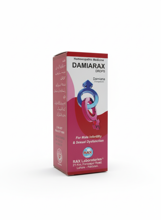 Damiarax Drops for Male Infertility on a plain white background
