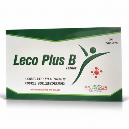 Leco Plus B Tablet for Leucorrhoea on a white background