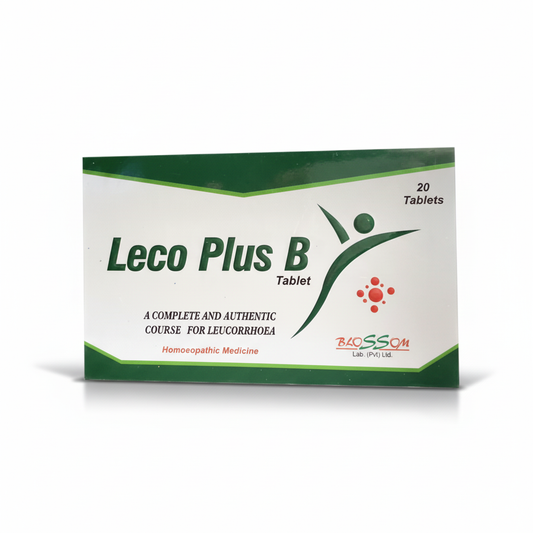 Leco Plus B Tablet for Leucorrhoea on a white background