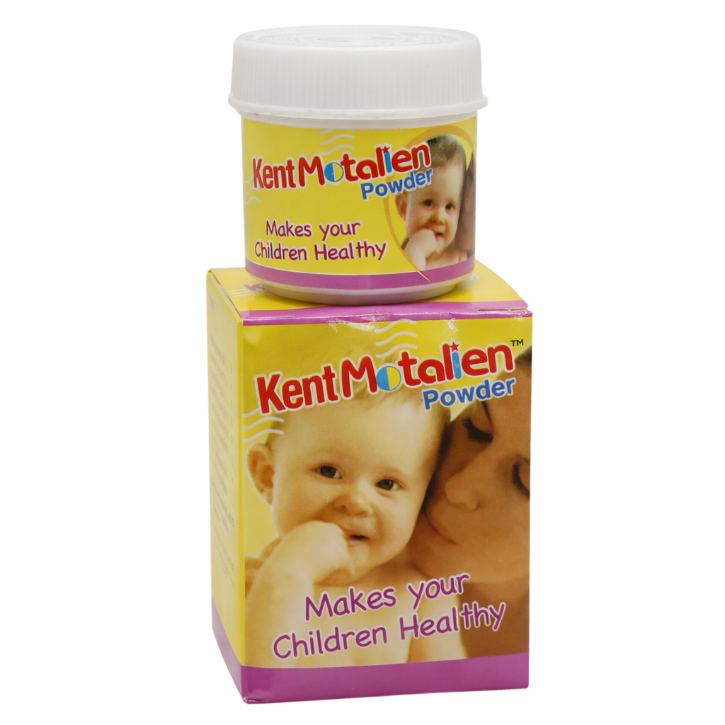 Kent Matalien powder container and packaging on a white background