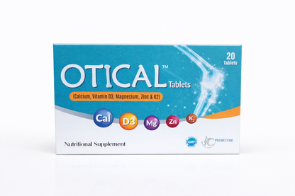Box of Otical Tablets nutritional supplement on a white background