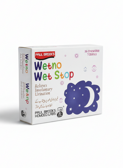 Wet Stop Tablet on a white plain background