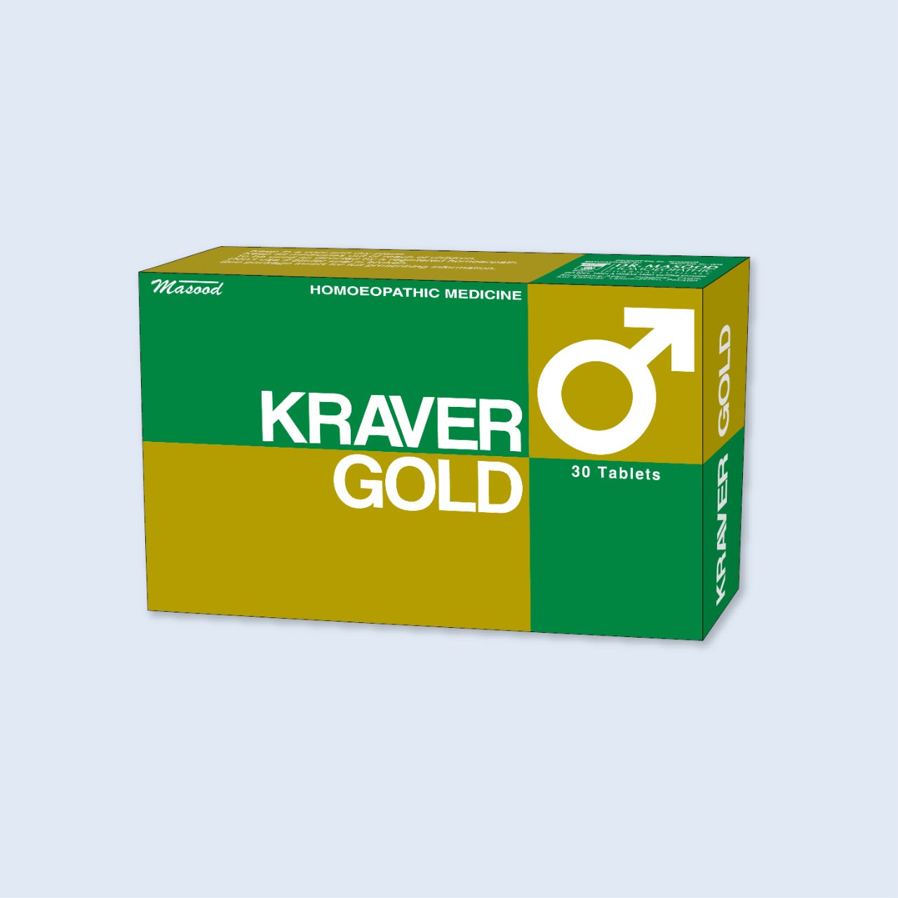 Box of Kraver Gold tablets on a light gray background
